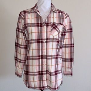 Old Navy flannel button up tunic length shirt size XS